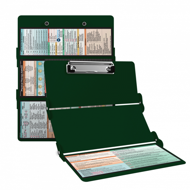 WhiteCoat Clipboard® Trifold - Green Physical Therapy Edition